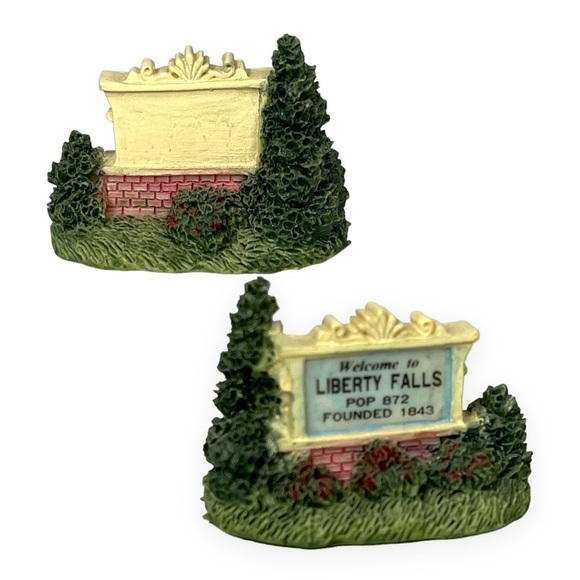 Vintage The Liberty Falls‎ Welcome Marquee Town Sign Population Children Swing - Picture 3 of 5